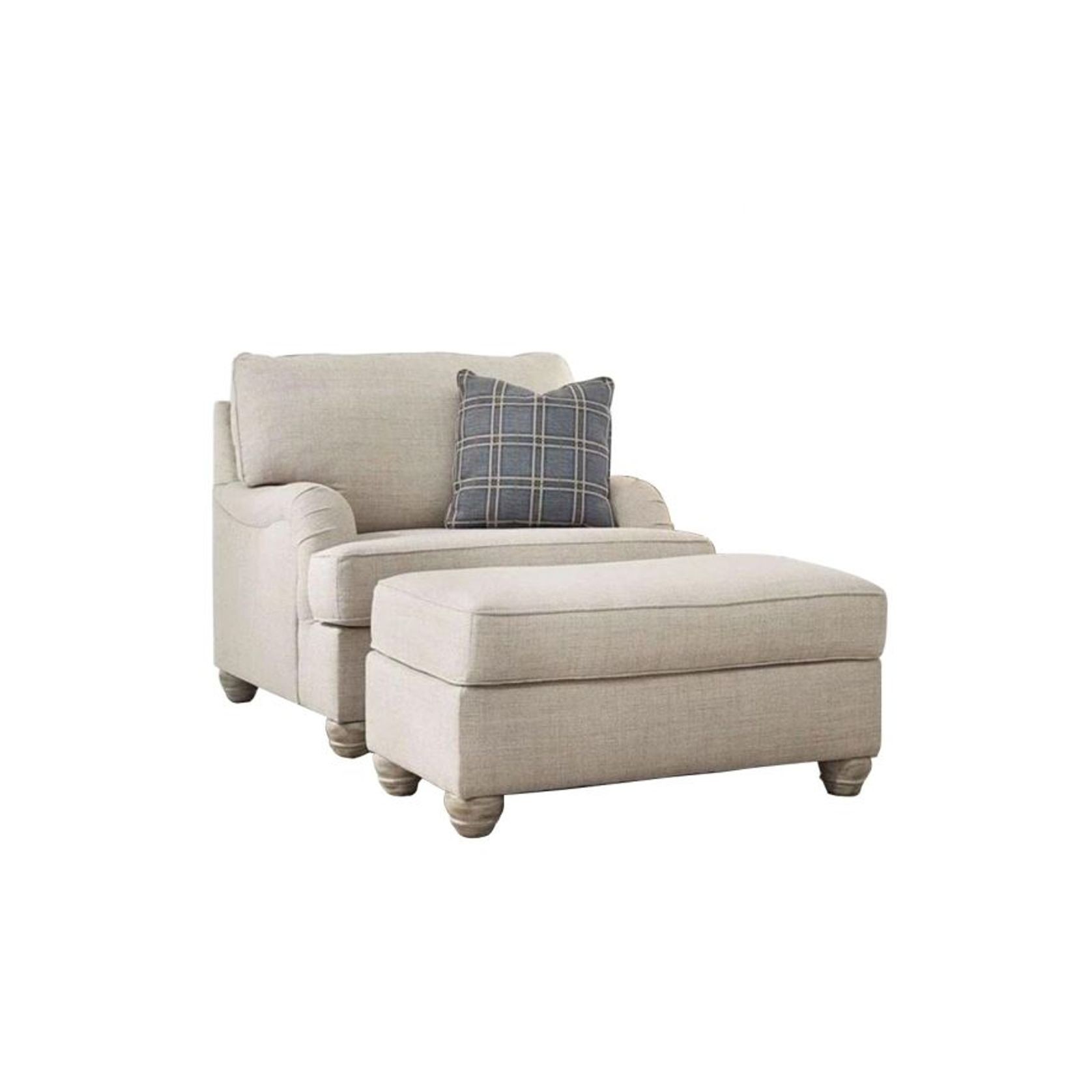 Isabelle Traemore 1 Seater Fabric Sofa with Ottoman gallery detail image