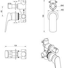Kaza Shower Mixer Diverter | 2P | Trim Kit Only gallery detail image