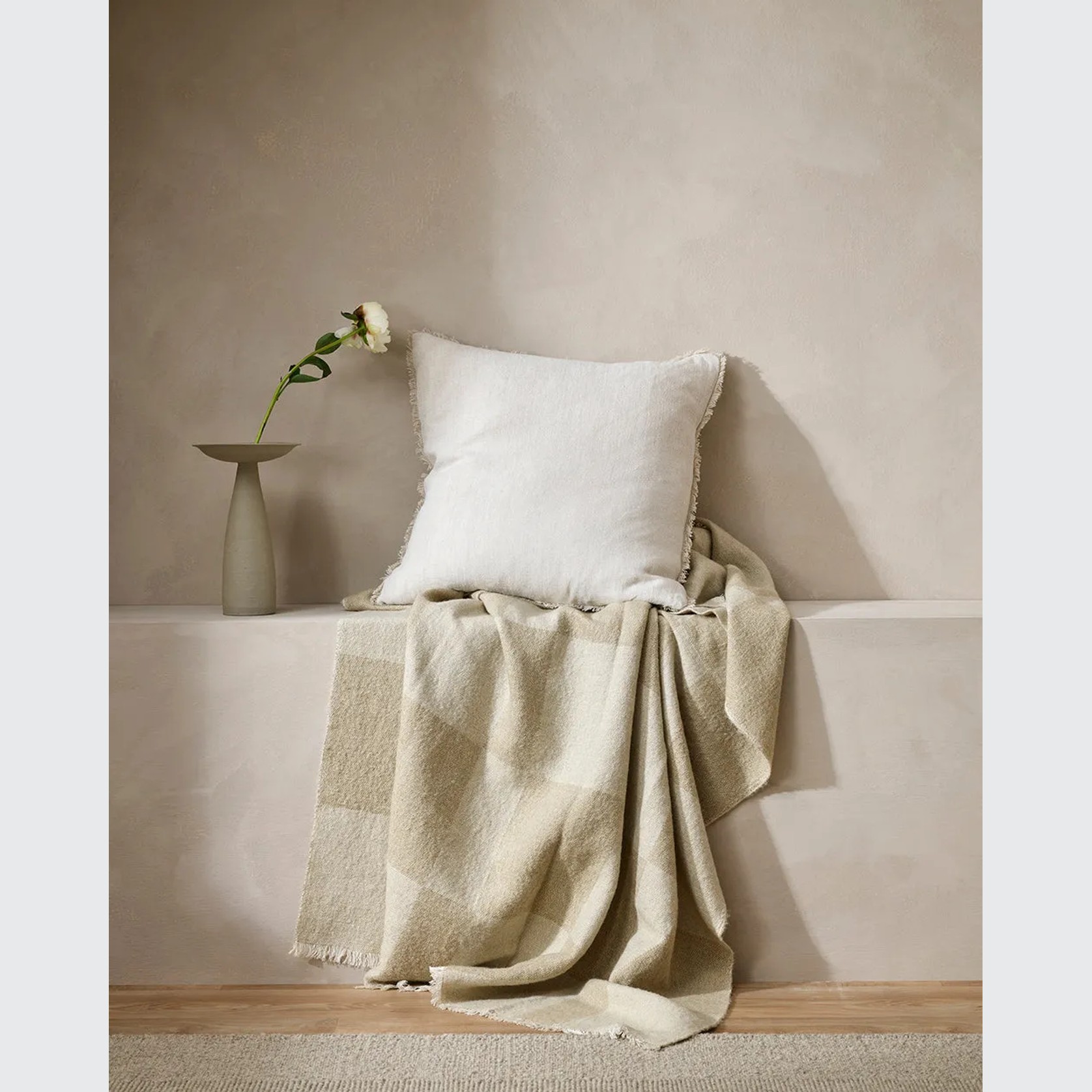 Baya Keaton Cushion - Cream | 100% Linen gallery detail image