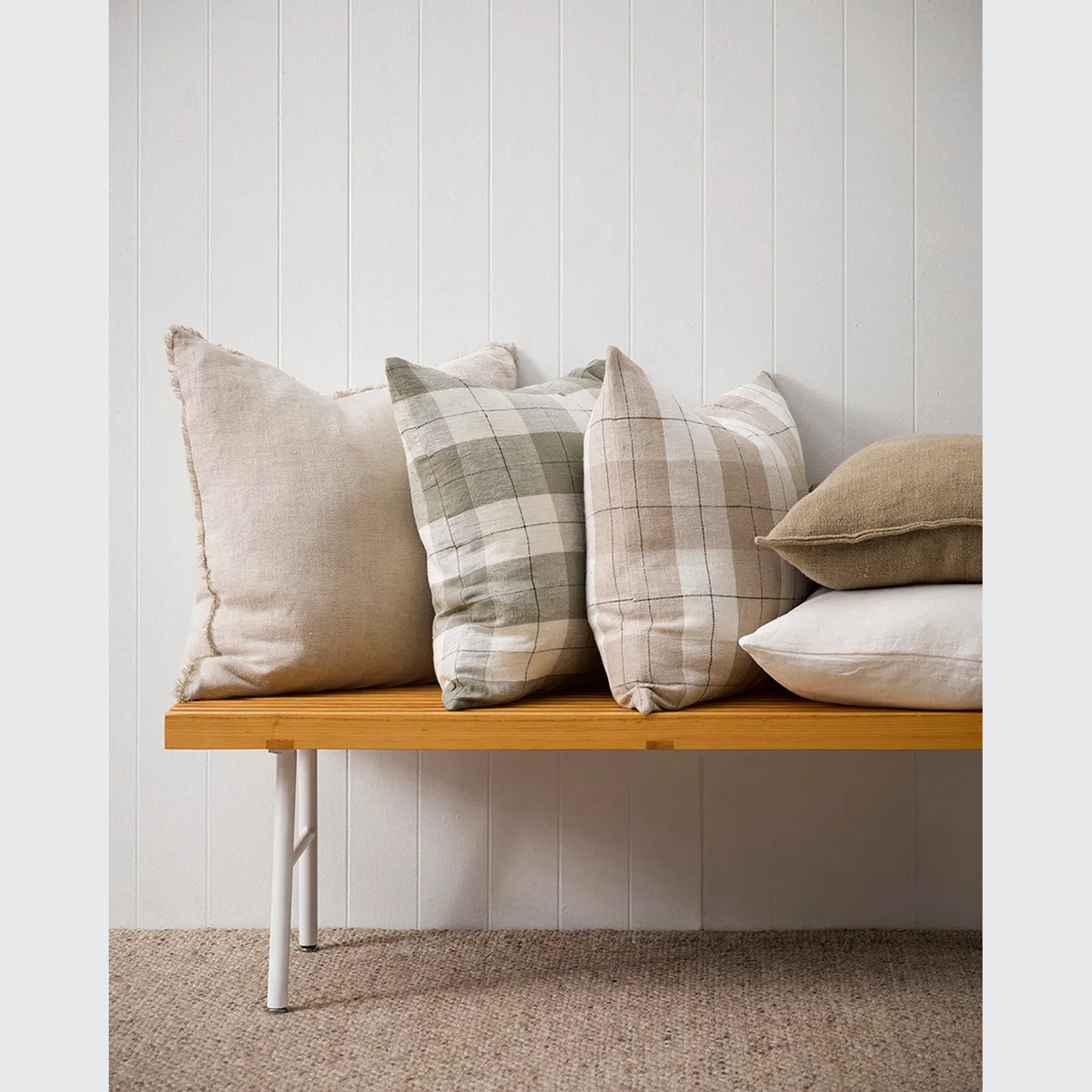 Baya Keaton Cushion - Cream | 100% Linen gallery detail image