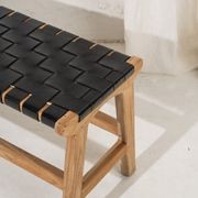 Kemi Black Leather Bench gallery detail image