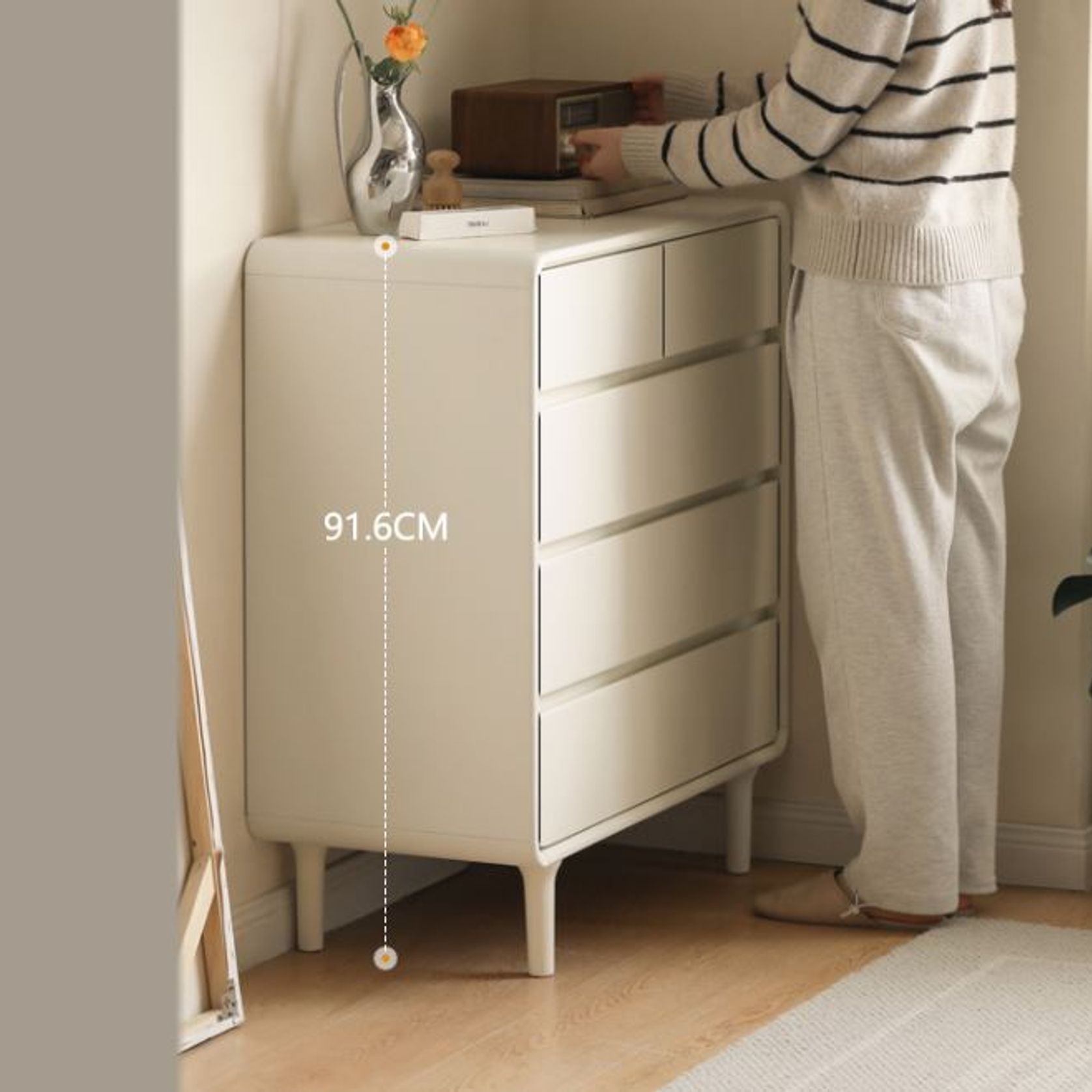 Kemi Cream Tulip Poplar Painted 2+3 Chest Drawers gallery detail image