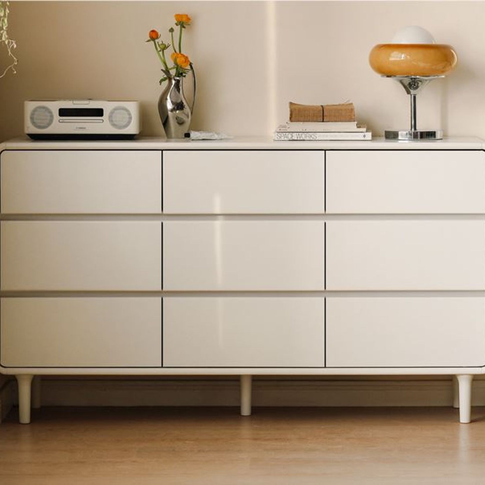 Kemi Cream Tulip Poplar Painted 9 Drawers Chest gallery detail image