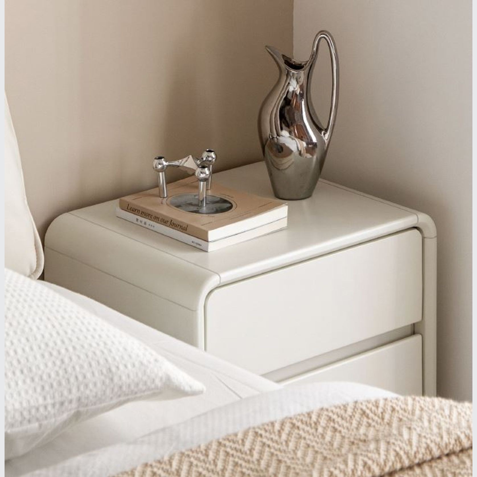 Kemi Cream Tulip Poplar Painted Bedside Table gallery detail image