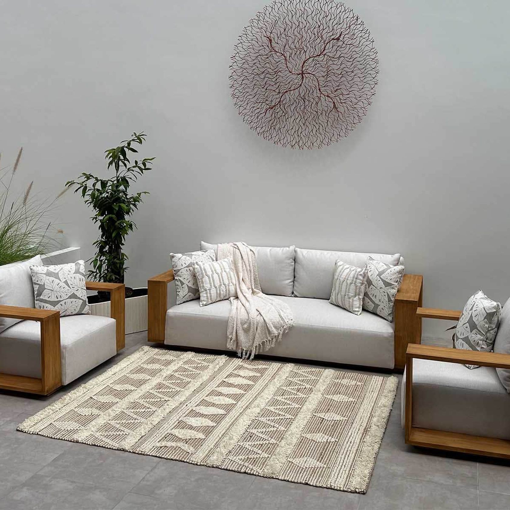 Kendari 4pc Teak Outdoor Lounge Setting gallery detail image