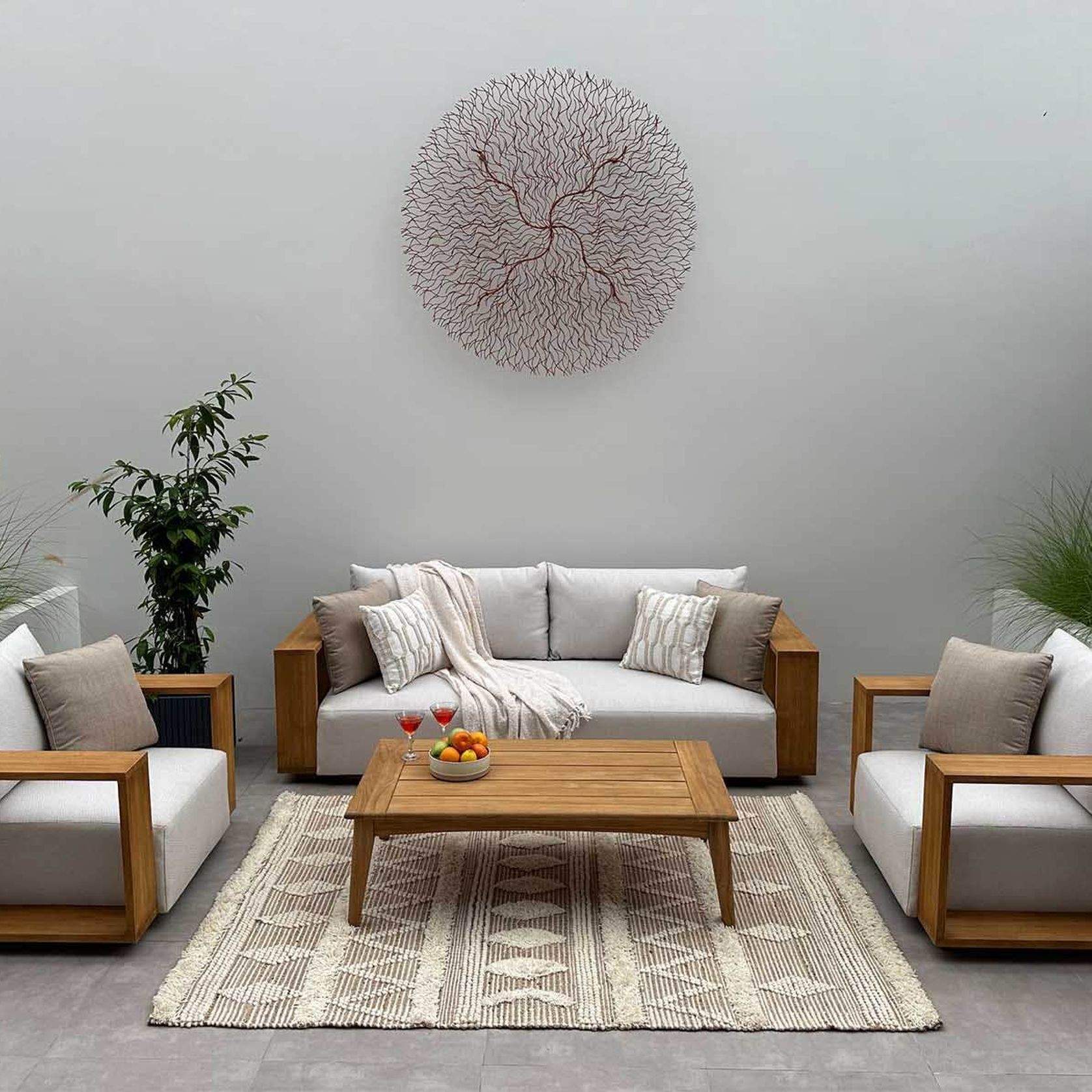Kendari 4pc Teak Outdoor Lounge Setting gallery detail image