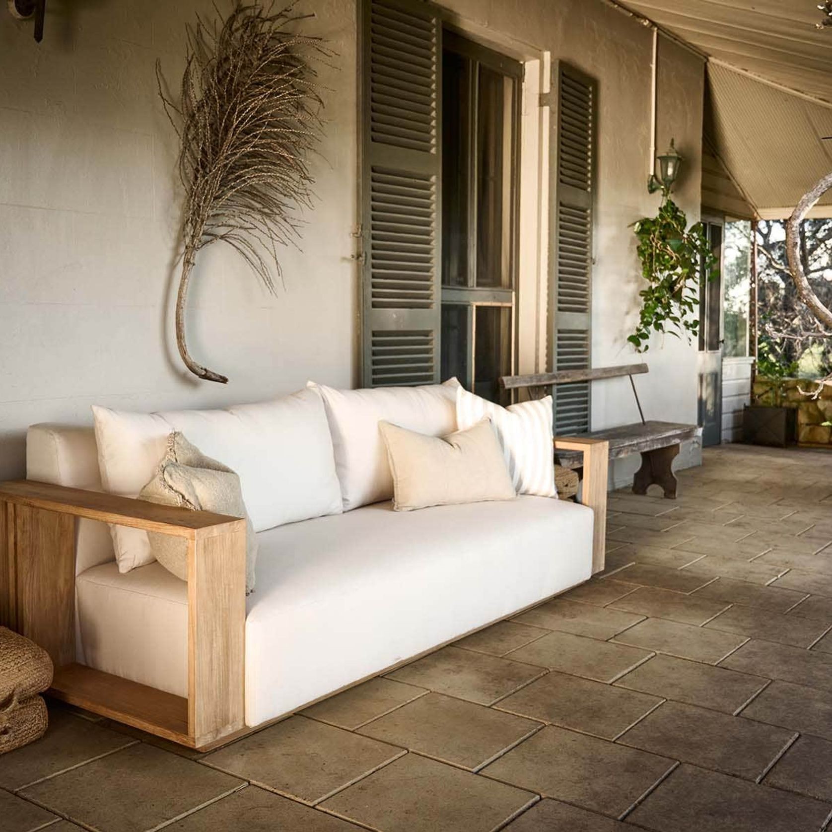 Kendari 3 Seater Teak Outdoor Lounge gallery detail image