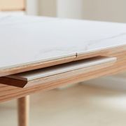 Kotala Natural Solid Oak Extendable Dining Table with Ceramic Marble Top gallery detail image