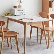 Kotala Natural Solid Oak Extendable Dining Table with Ceramic Marble Top gallery detail image