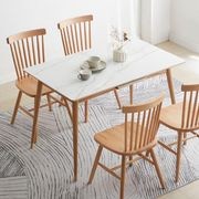 Kotala Natural Solid Oak Extendable Dining Table with Ceramic Marble Top gallery detail image