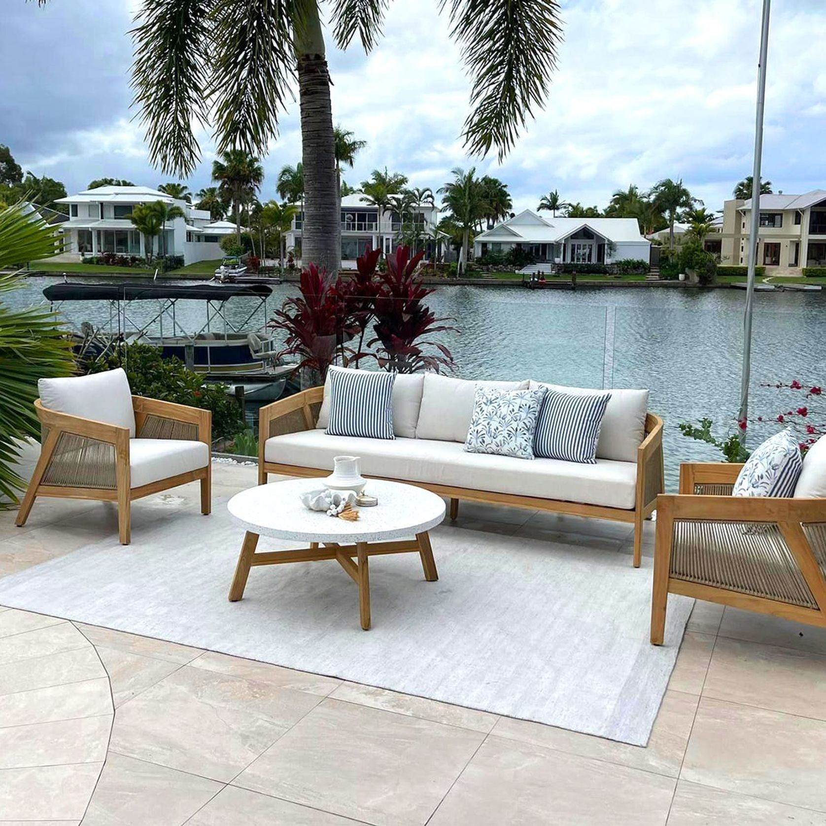 Kubu 4pc Rope Outdoor Lounge Setting - 3 Seater gallery detail image