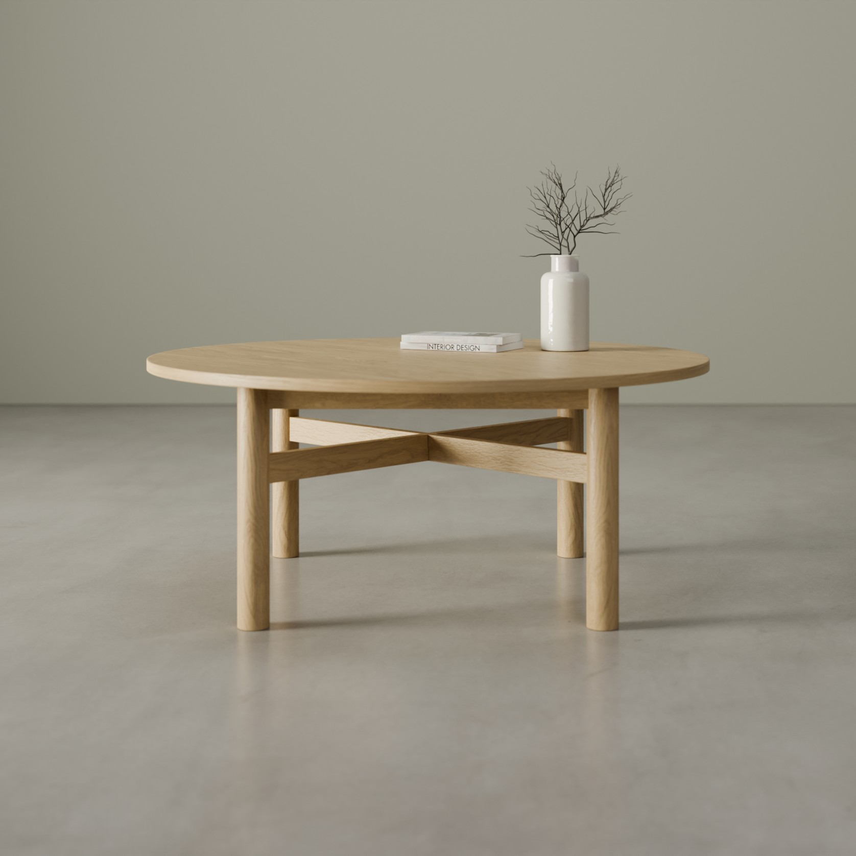 Nordica Coffee Table - Round Solid Oak 96 diam gallery detail image
