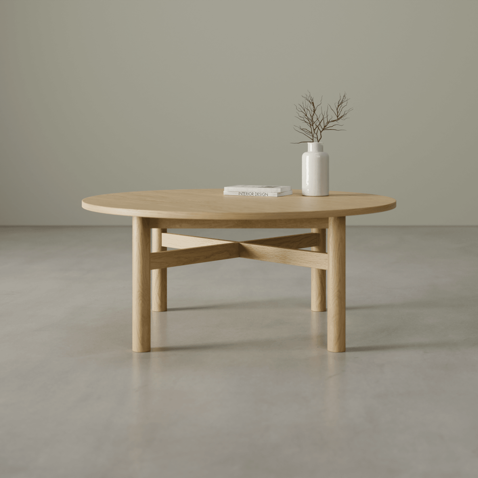 Nordica Coffee Table - Round Solid Oak 96 diam gallery detail image
