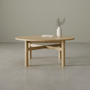 Nordica Coffee Table - Round Solid Oak 96 diam gallery detail image