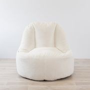Plush Fur Lounger Bean Bag Chair - Cream gallery detail image