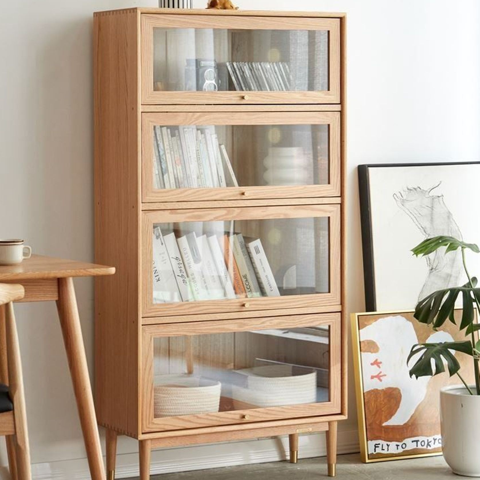 Latvia Designer Solid Oak Display Bookcase Unit gallery detail image