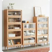 Latvia Natural Solid Oak Display Bookcase Cabinet gallery detail image