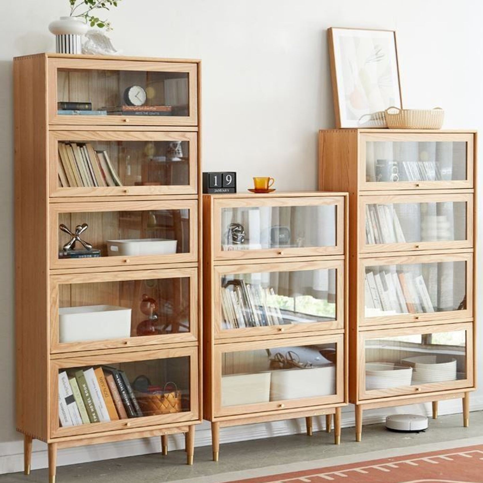 Latvia Designer Solid Oak Display Bookcase Unit gallery detail image