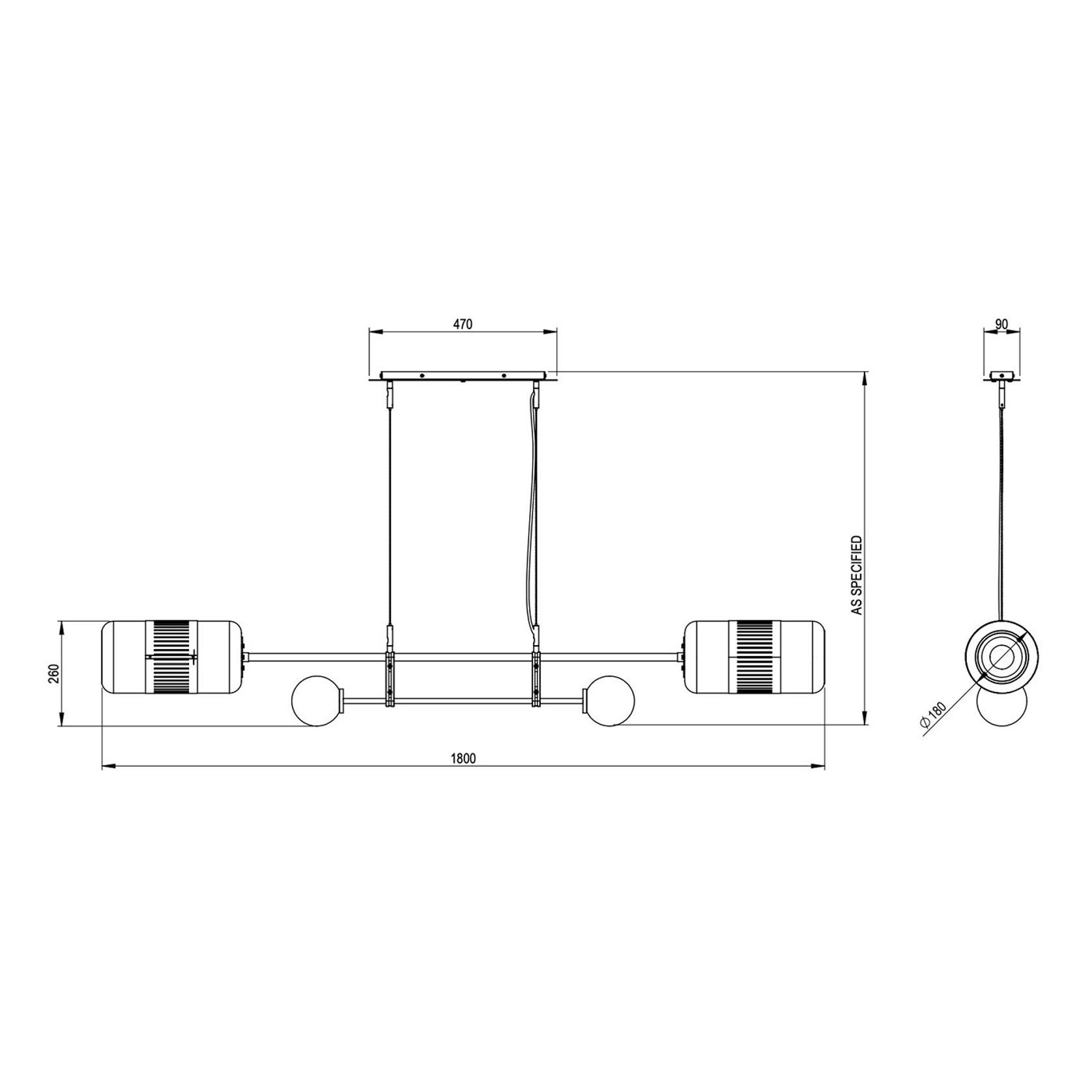 Lizak Linear Pendant Light gallery detail image