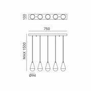 Dew Linear Pendant Light gallery detail image