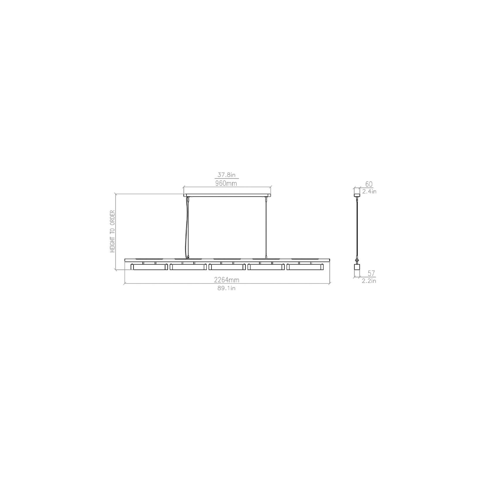 Colt Linear 5lt Pendant Light gallery detail image