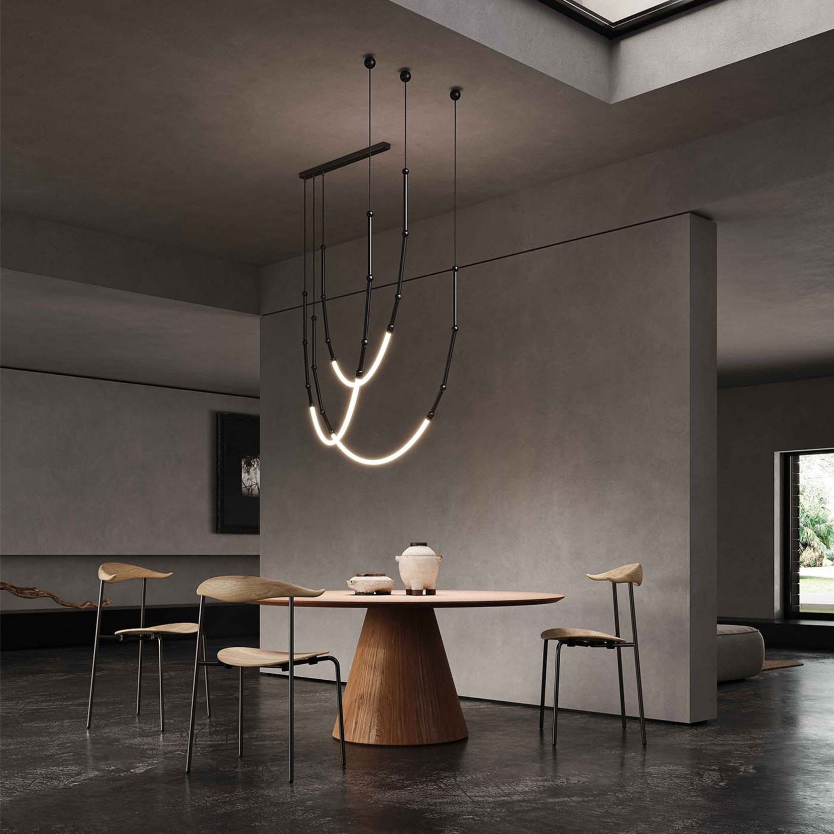 Leda 3lt Curve Pendant Light gallery detail image