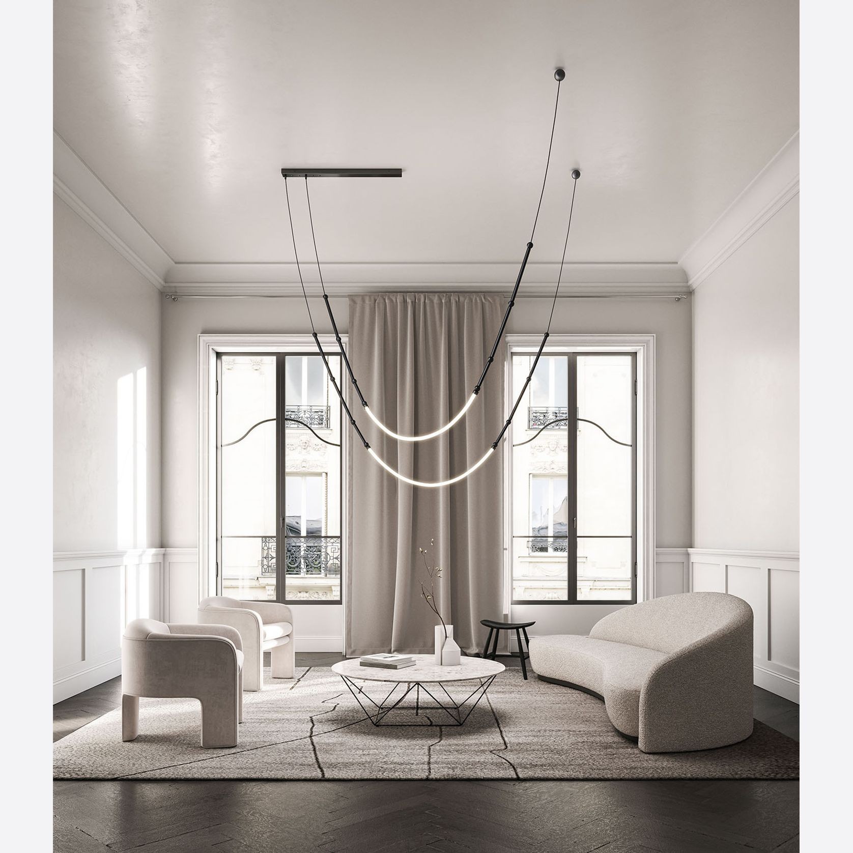 Leda Curve Pendant Light gallery detail image