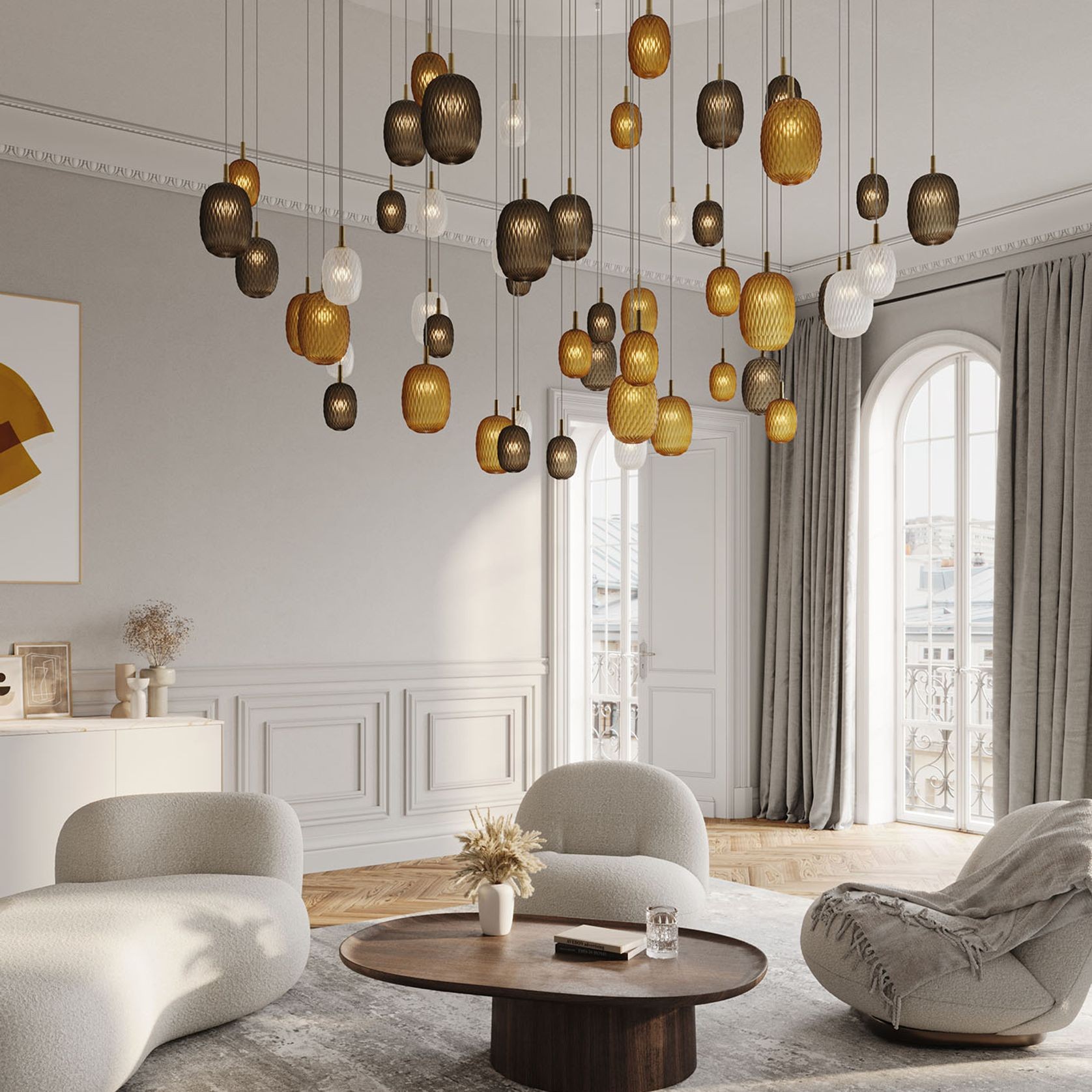 Metamorphosis Gold Pendant Light gallery detail image