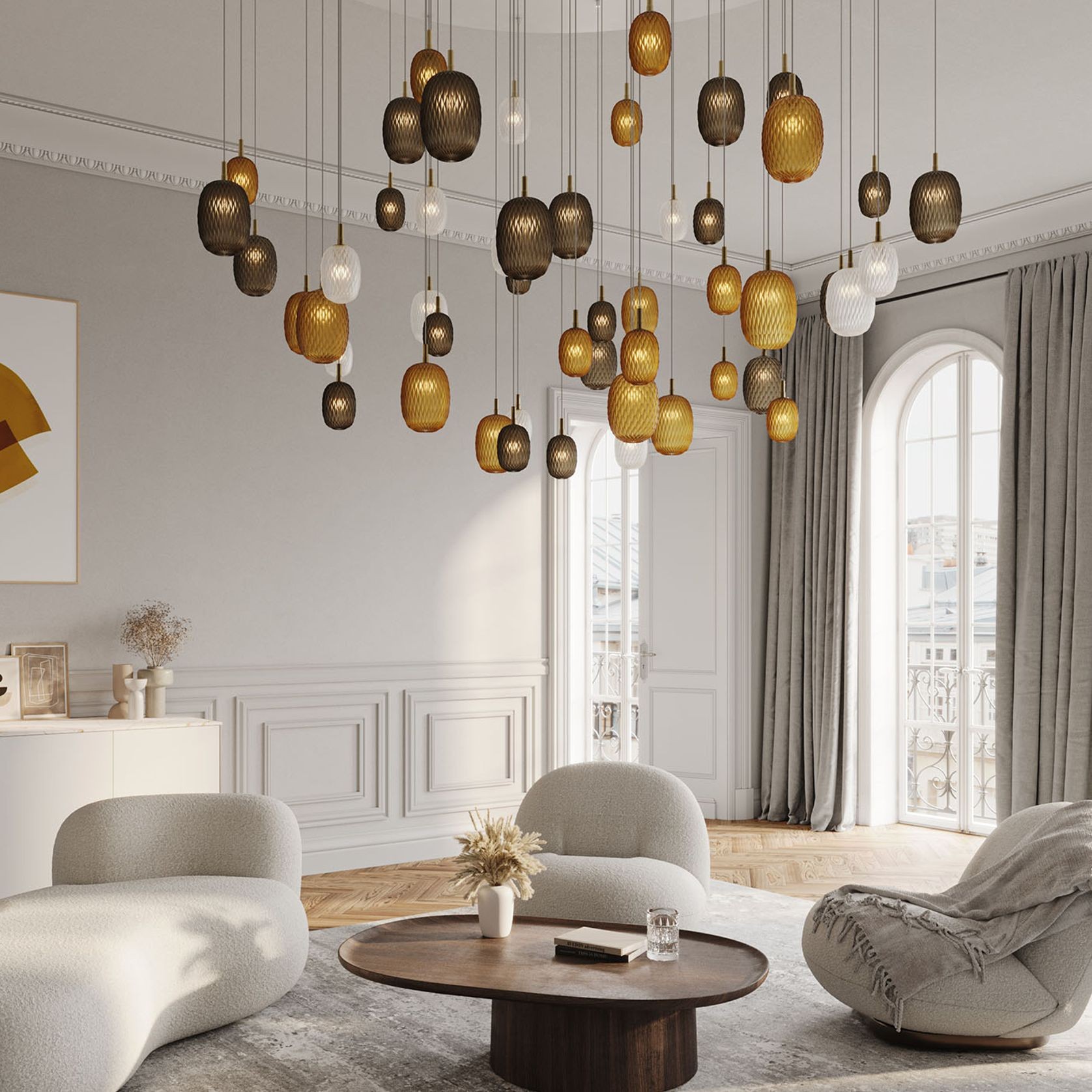 Metamorphosis Gold Pendant Light gallery detail image