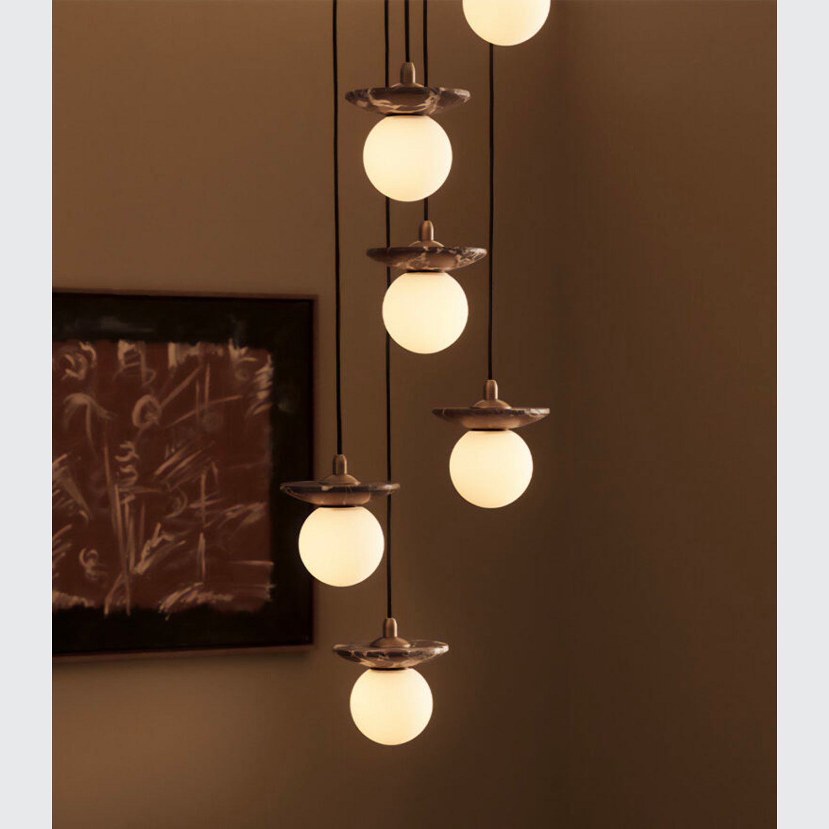 Orbit Stone 6lt Pendant Light gallery detail image