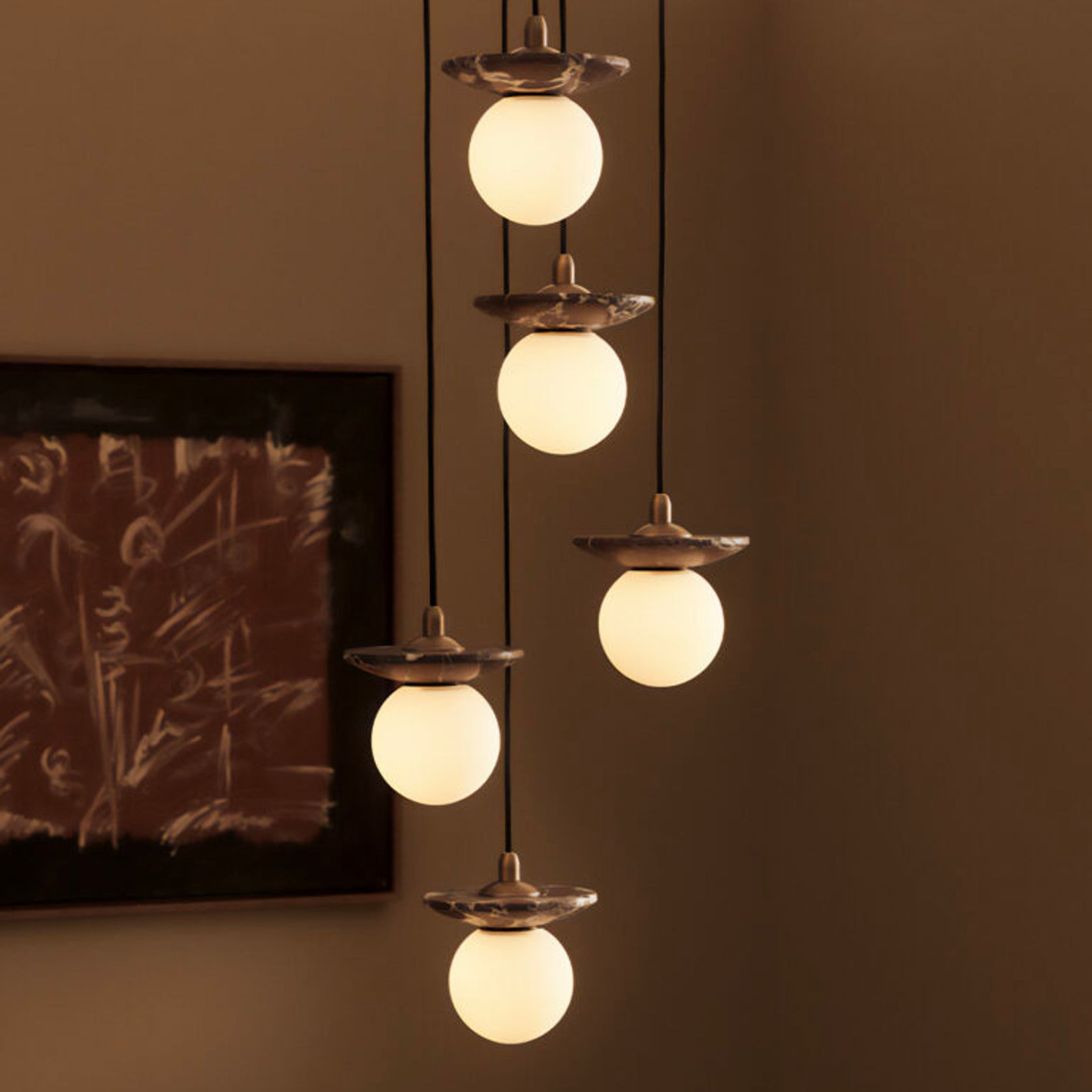 Orbit Stone 6lt Pendant Light gallery detail image