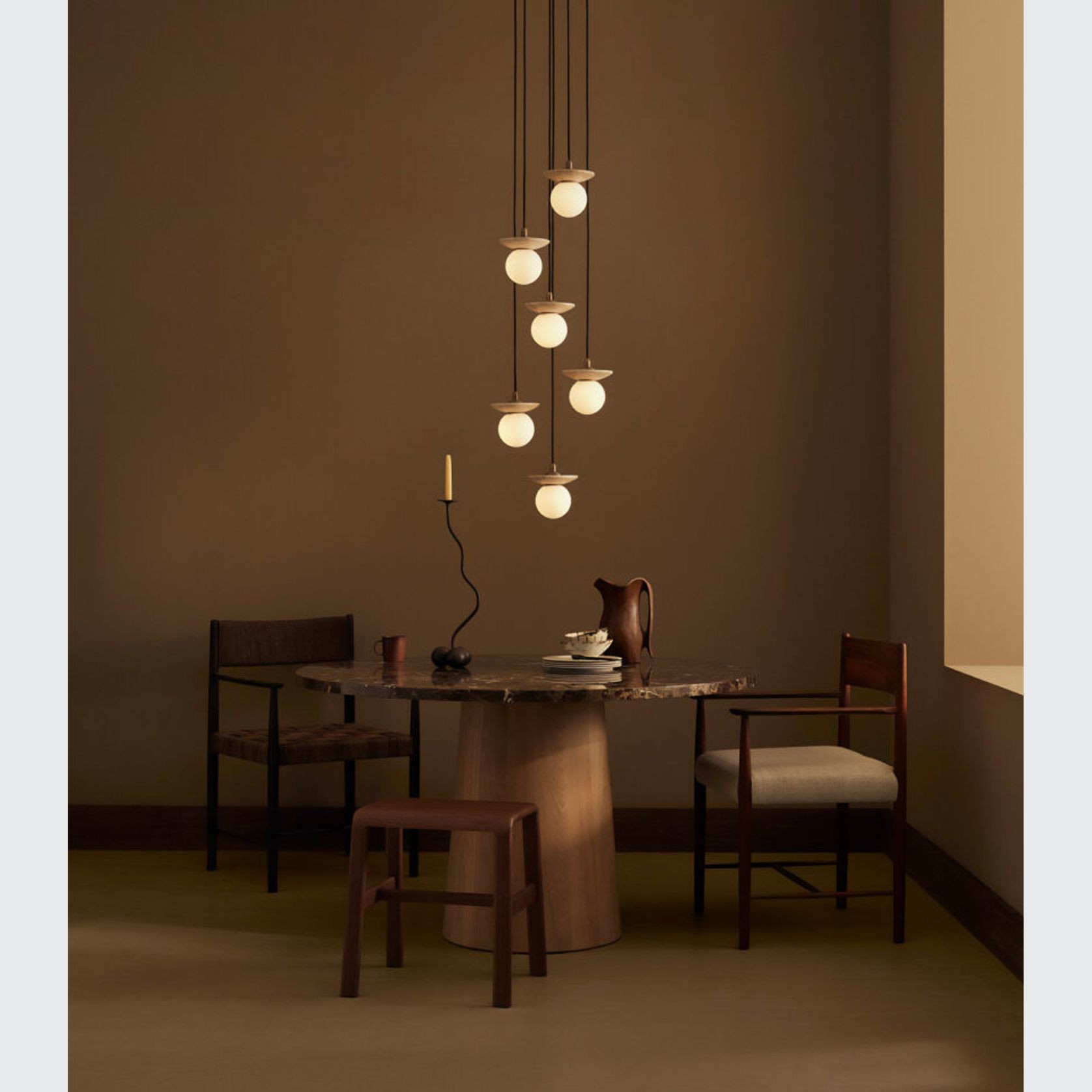 Orbit Stone 6lt Pendant Light gallery detail image