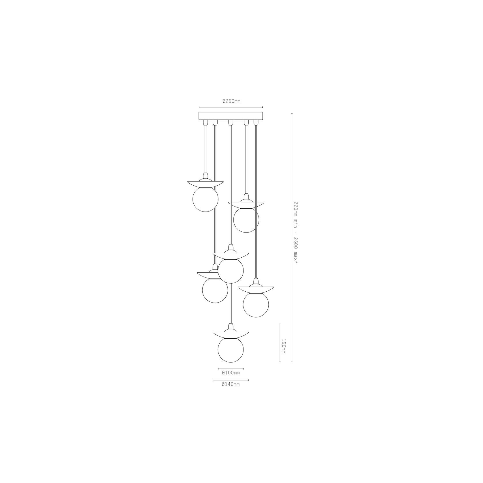 Orbit Stone 6lt Pendant Light gallery detail image