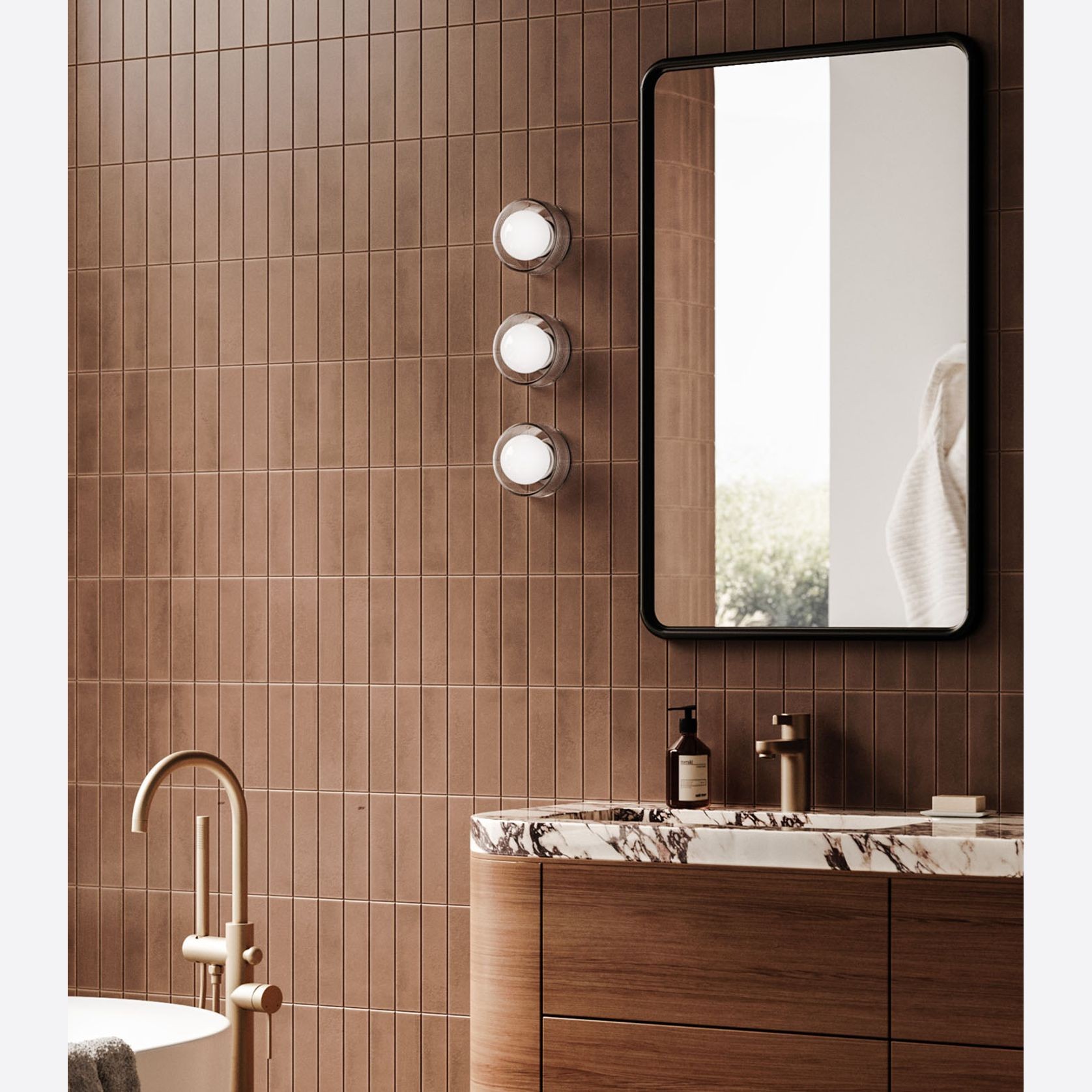 Orb Sur Ribbed Wall Light gallery detail image