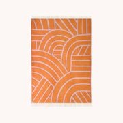 Maison Deux Lines Reversible NZ Wool Throw – Lilac Orange gallery detail image