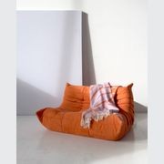 Maison Deux Lines - Lilac Orange | Large Reversible Wool Throw gallery detail image