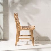 Luka Leather & Teak Chair Natural gallery detail image