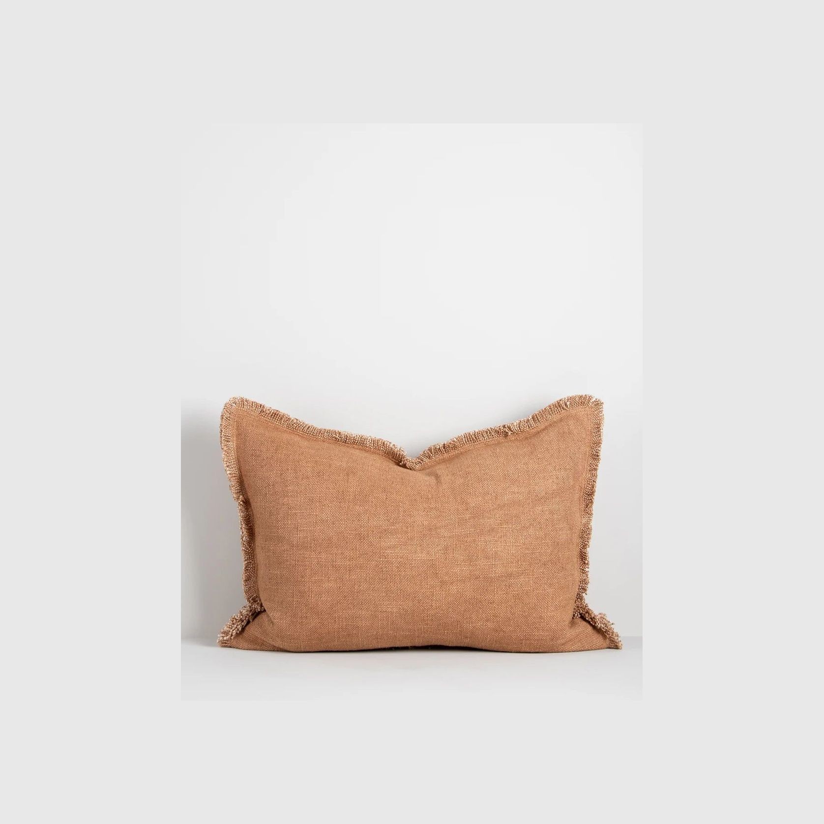 Baya Dover Cushion - Nude | Lumbar with Fringe gallery detail image