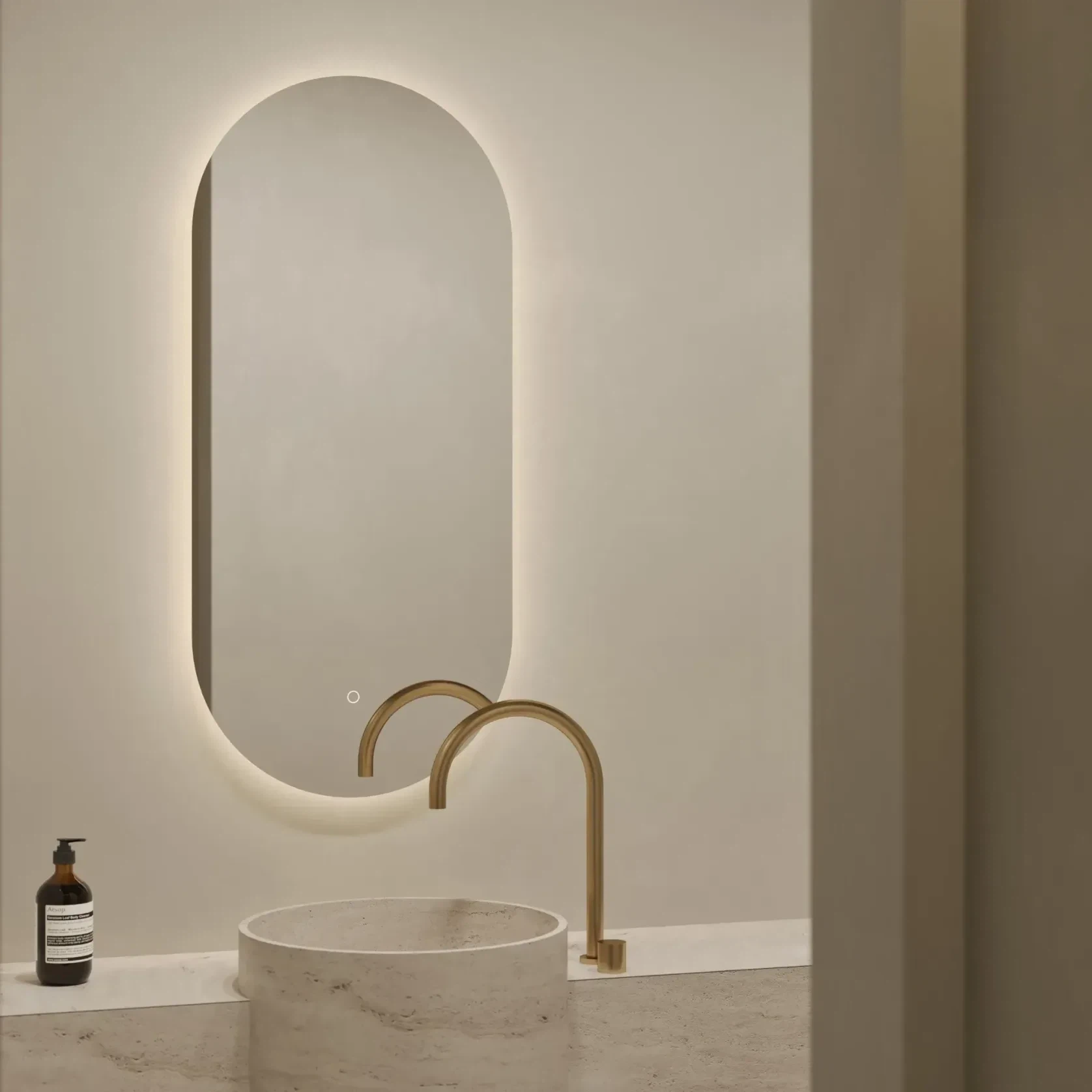 Lume LED Oval Bathroom Mirror | 1100 x 500 gallery detail image