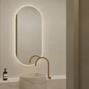 Lume LED Oval Bathroom Mirror | 1100 x 500 gallery detail image