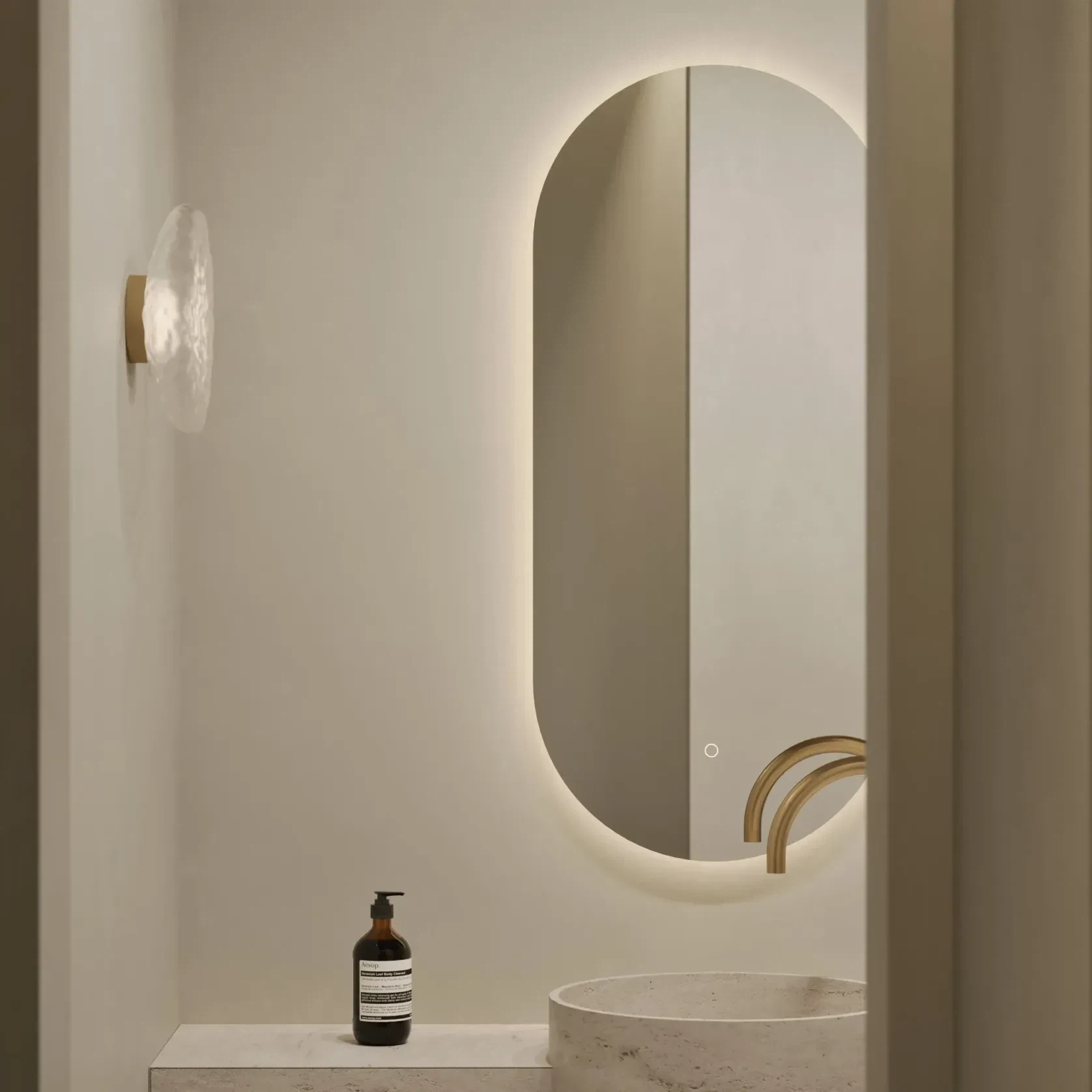 Lume LED Oval Bathroom Mirror | 1100 x 500 gallery detail image