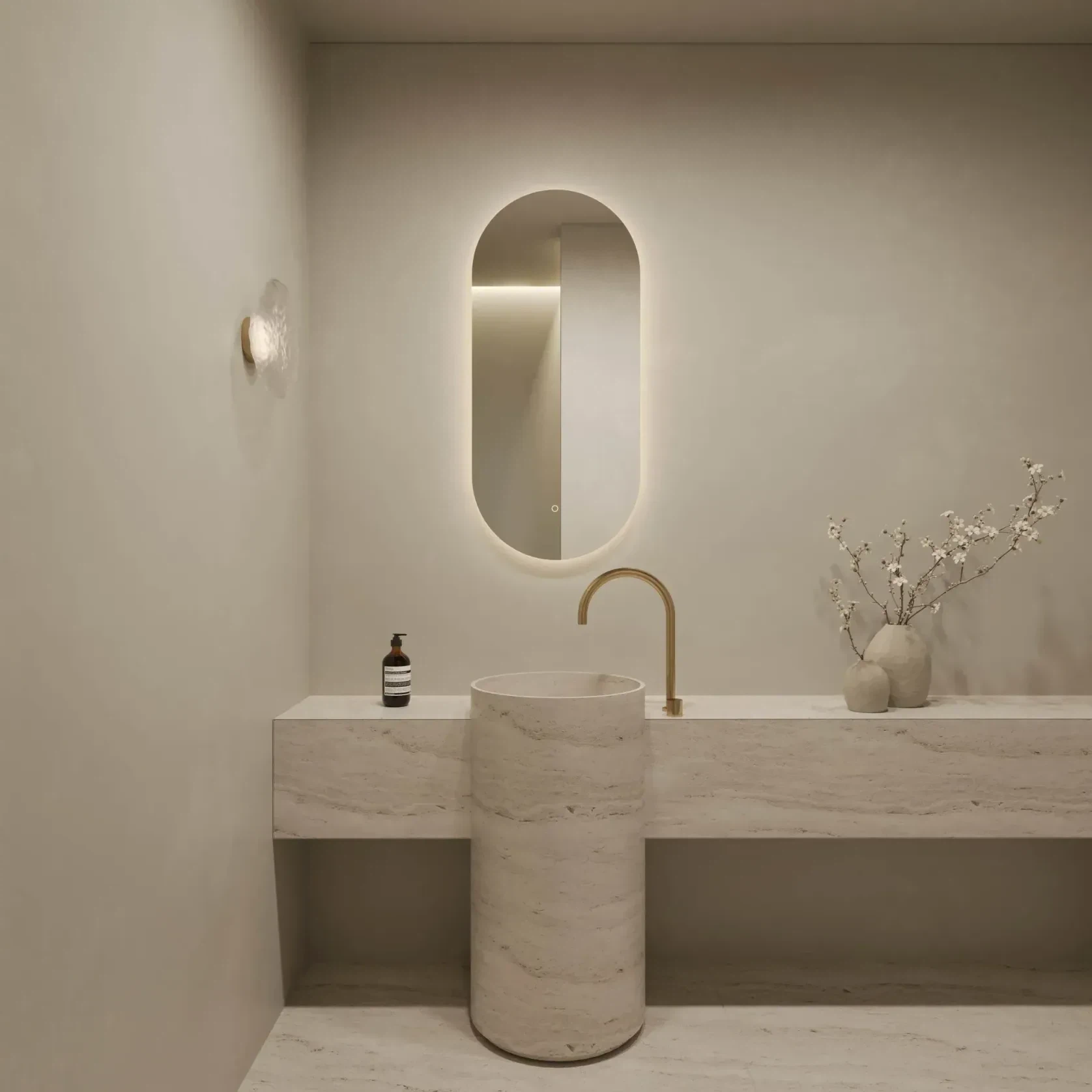 Lume LED Oval Bathroom Mirror | 1100 x 500 gallery detail image