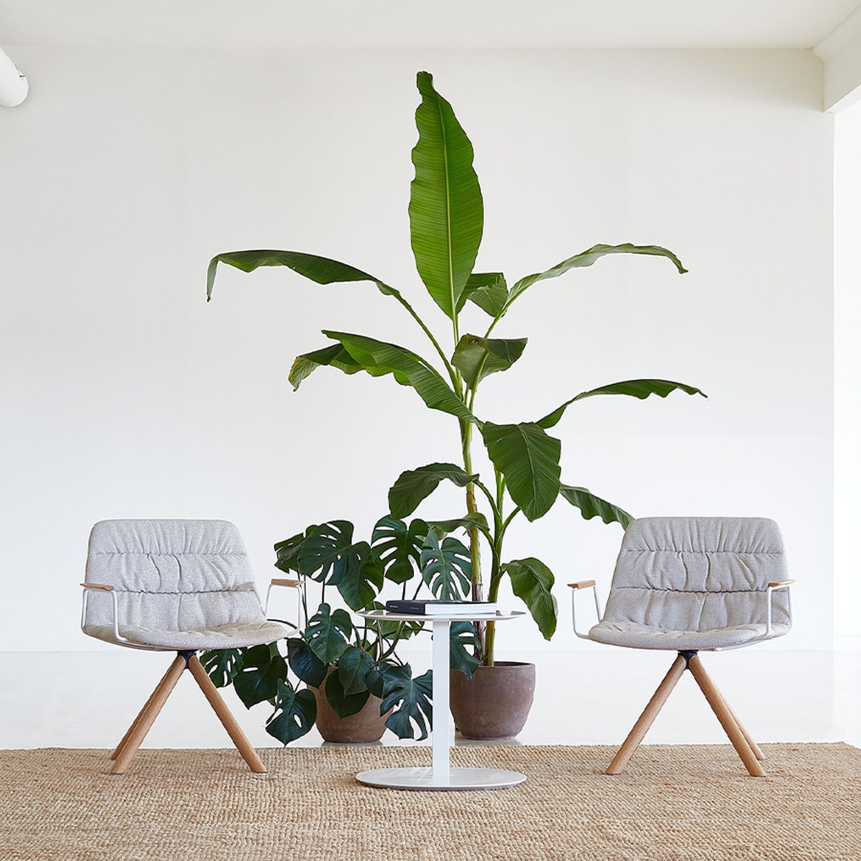Maarten Lounge Chair - Wooden Swivel Base & Soft Upholstery gallery detail image