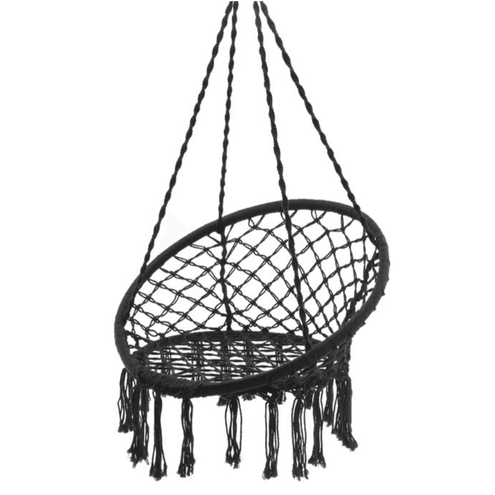 Madrid | Macrame Hanging Chair Swing - Black gallery detail image