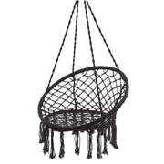 Madrid | Macrame Hanging Chair Swing - Black gallery detail image