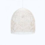 Whitewash Rattan Lace Pendant Light - Amalfi - 2 Sizes gallery detail image