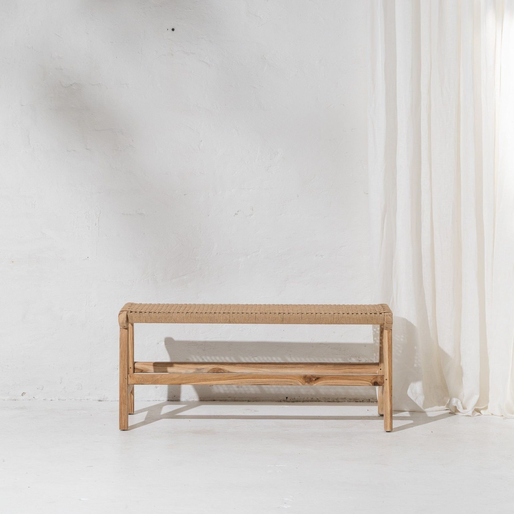 Mahina Woven Jute Bench Seat gallery detail image