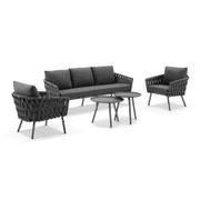 Malmo Rope 3+1+1 Lounge Set - Charcoal gallery detail image