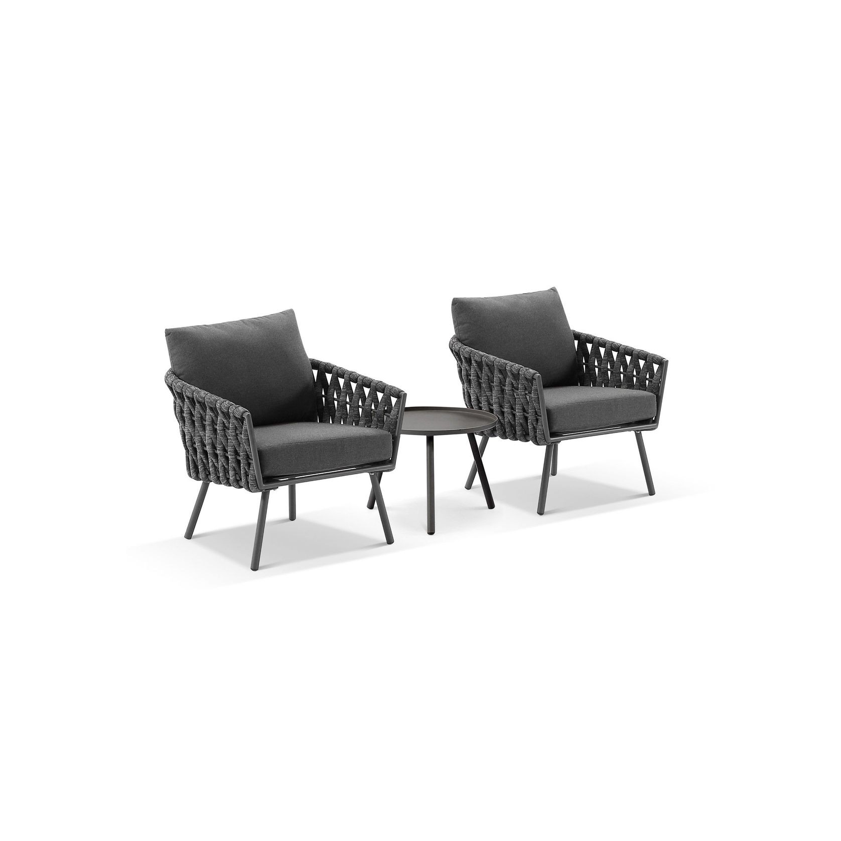 Malmo Lounge Chair Set - Charcoal gallery detail image