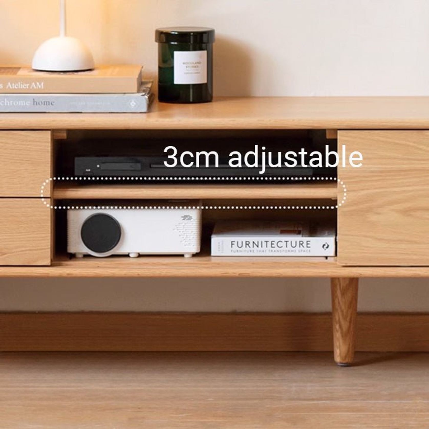 Malmo Natural Solid Oak Entertainment Unit Design Two gallery detail image